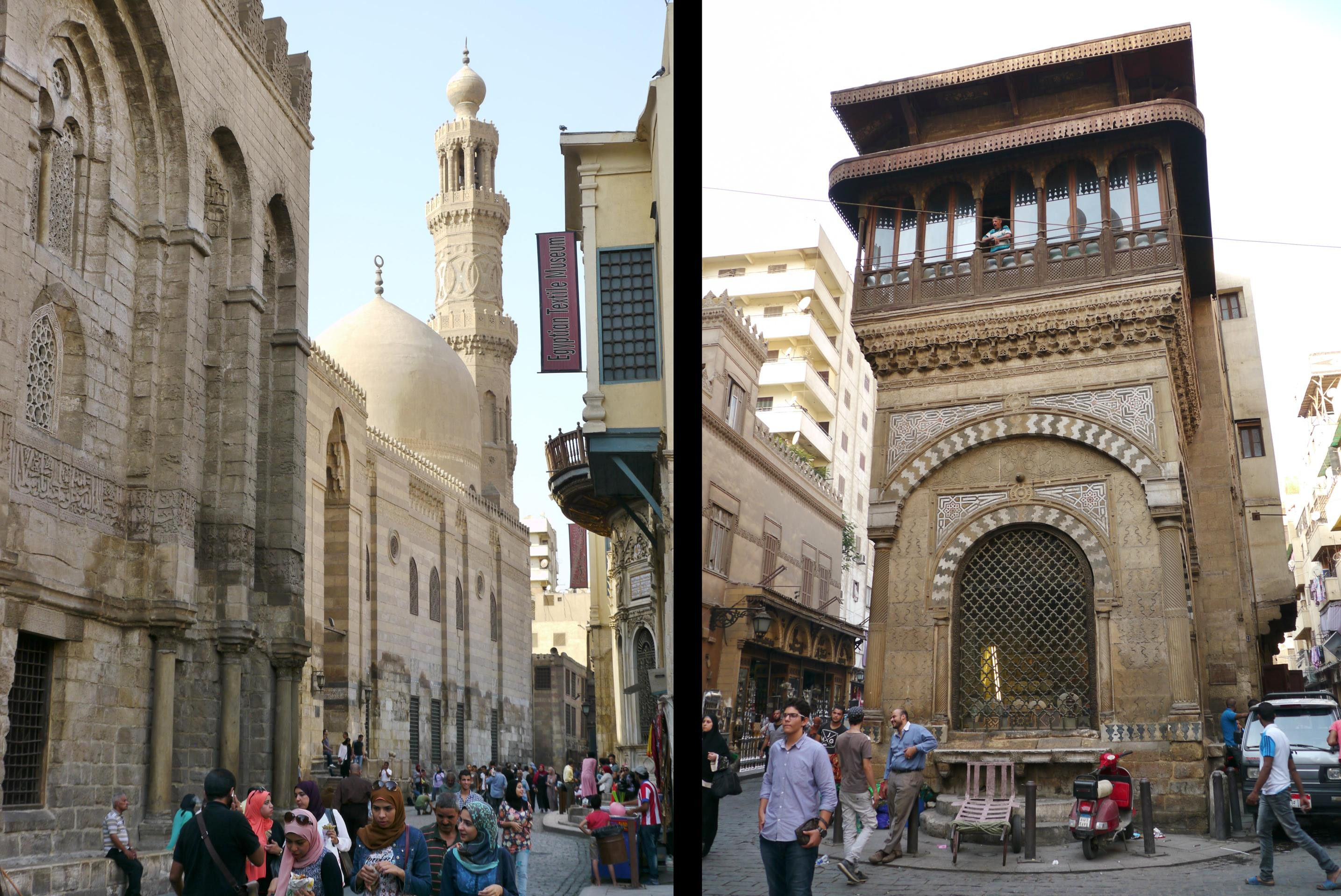 Beautiful Islamic architecture at Bein al Qasreen in Islamic Cairo