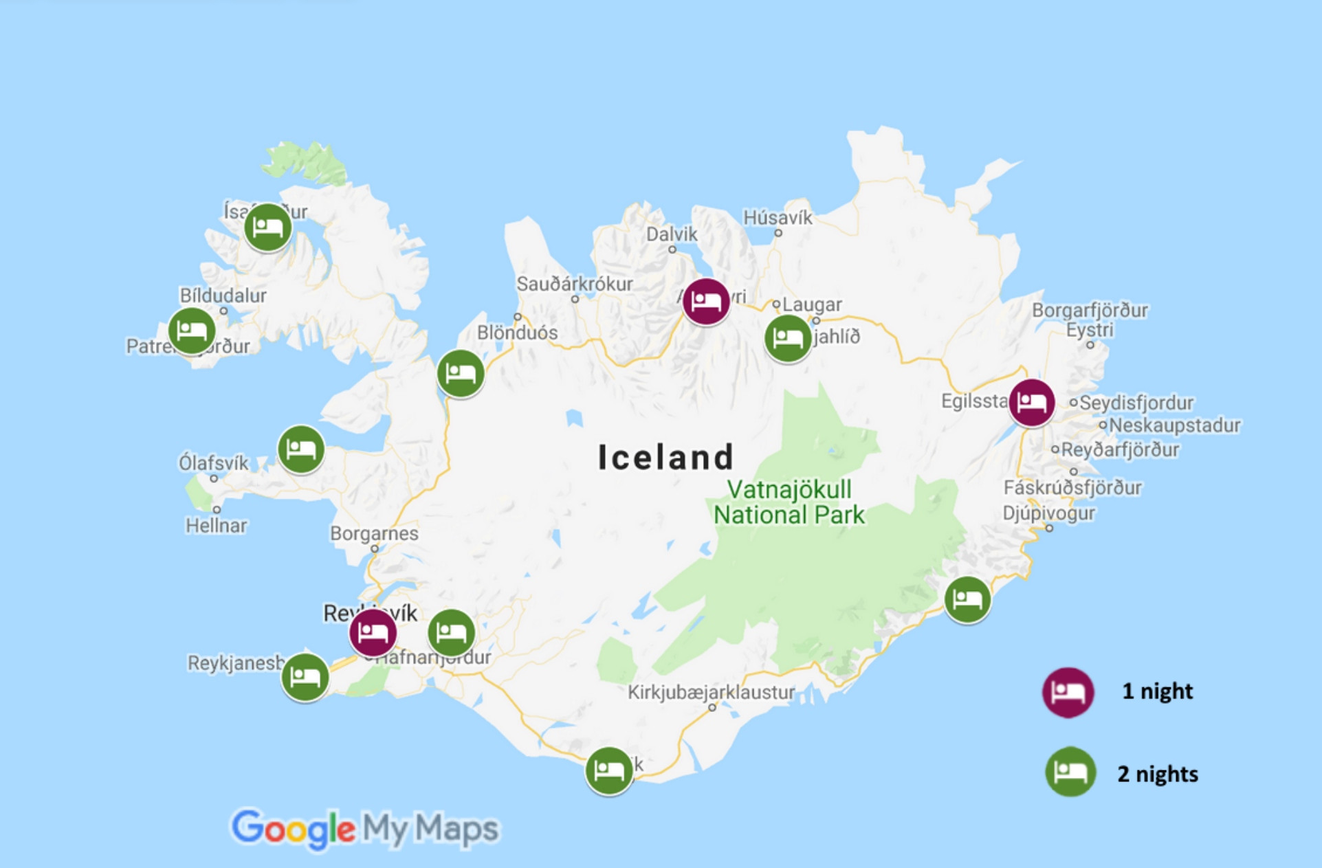 We travelled clockwise and covered 4500 km over 22 days