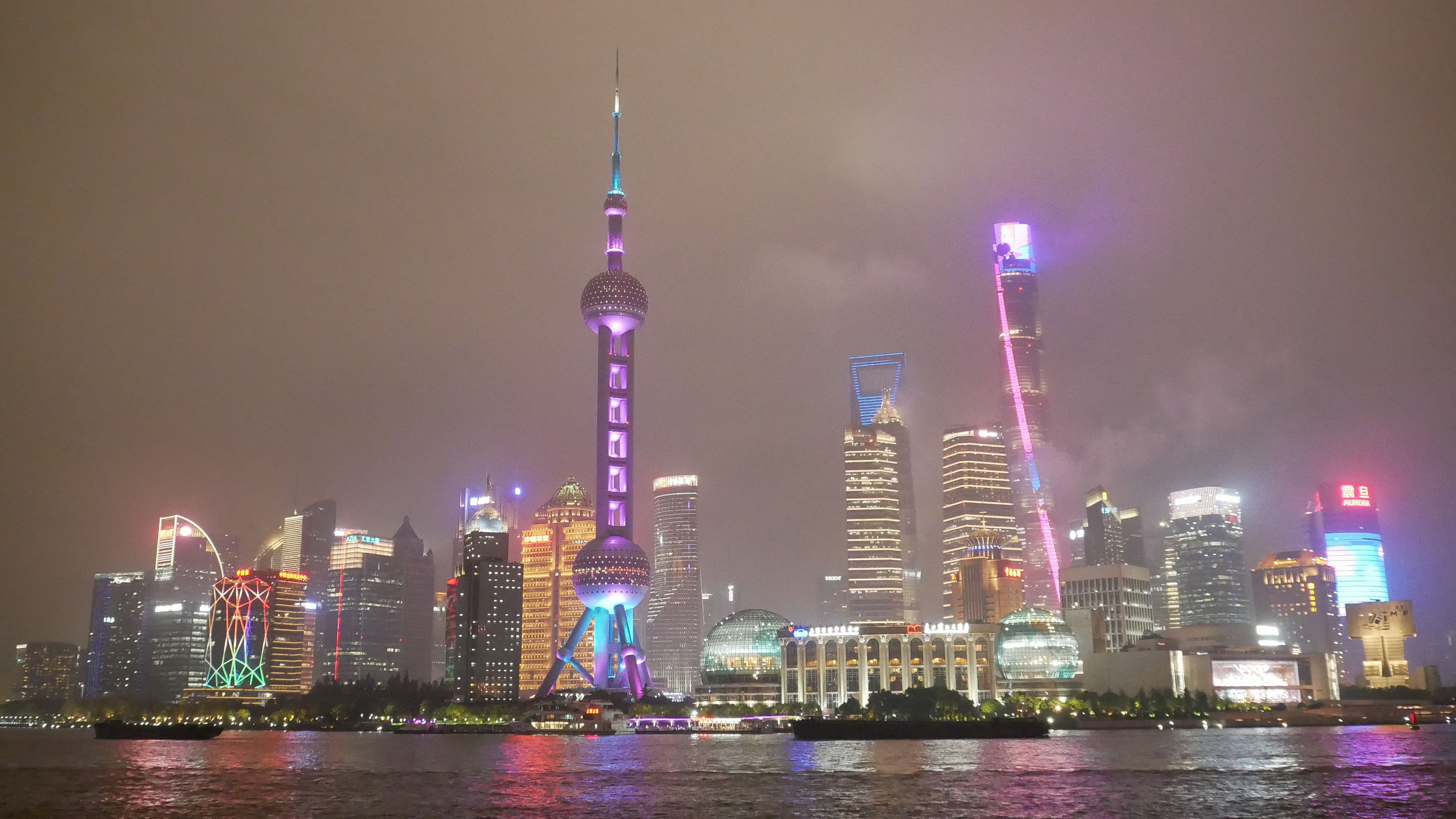 At night the city becomes a spectacular light show with changing colours